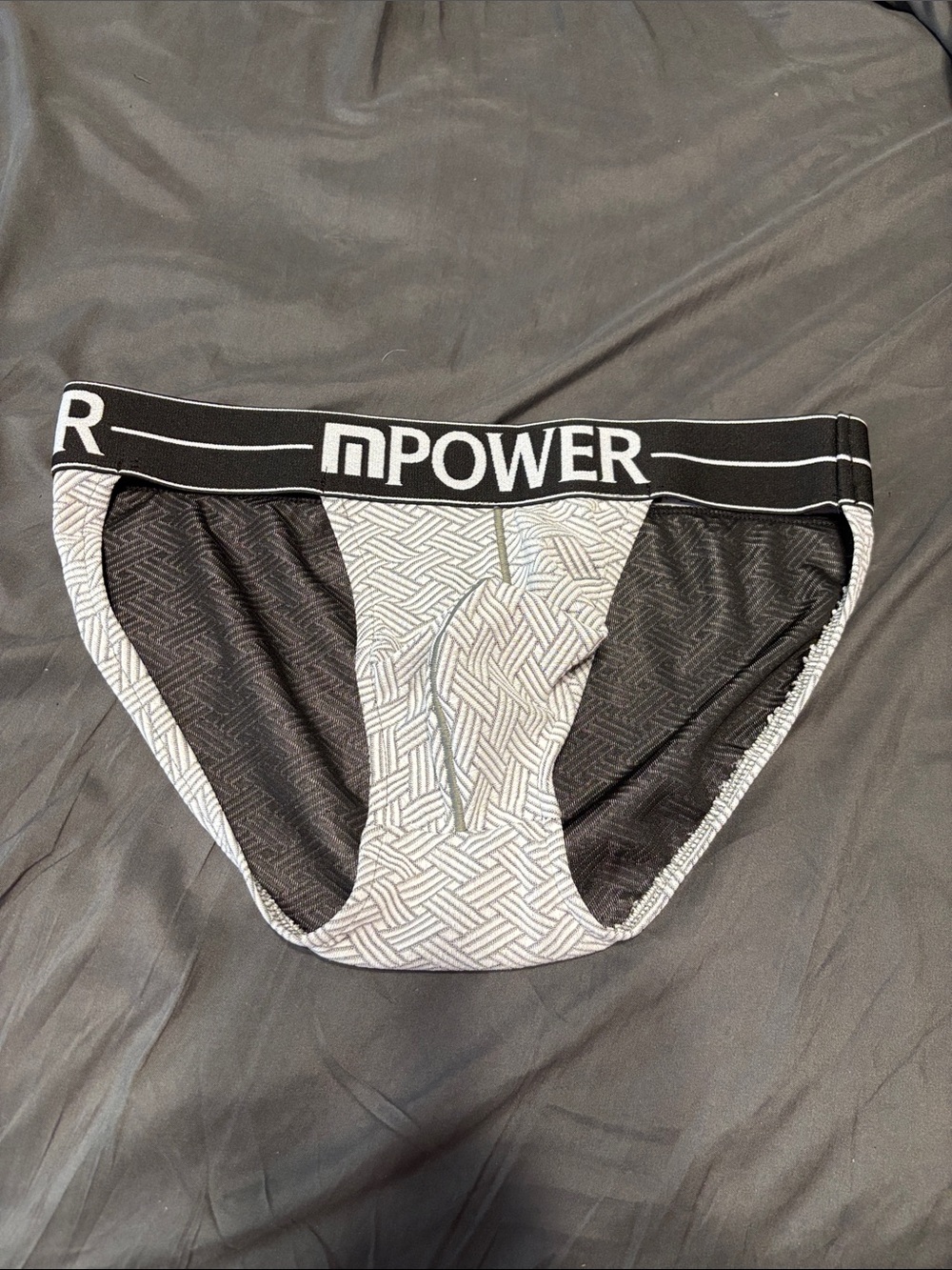 MPOWER Men’s Black and Light Gray Patterned Briefs